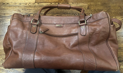 Hidesign Leather Bag Brown Duffel Gym Travel Weekender 18x10x10 Carry On READ
