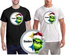 New / Pittsburgh Steelers Christmas GRINCH Tee / Quality Wicking T-Shirt
