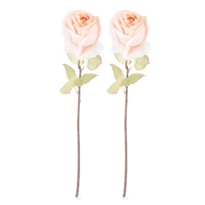 2Pcs Reusable Simulation Roses Beige Artificial Rose for Wall Decoration - Imagen 1 de 4