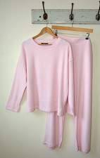EX F&F BABY PINK SOFT KNIT TOP & WIDE LEG TROUSER LOUNGEWEAR SET SIZE 8-18
