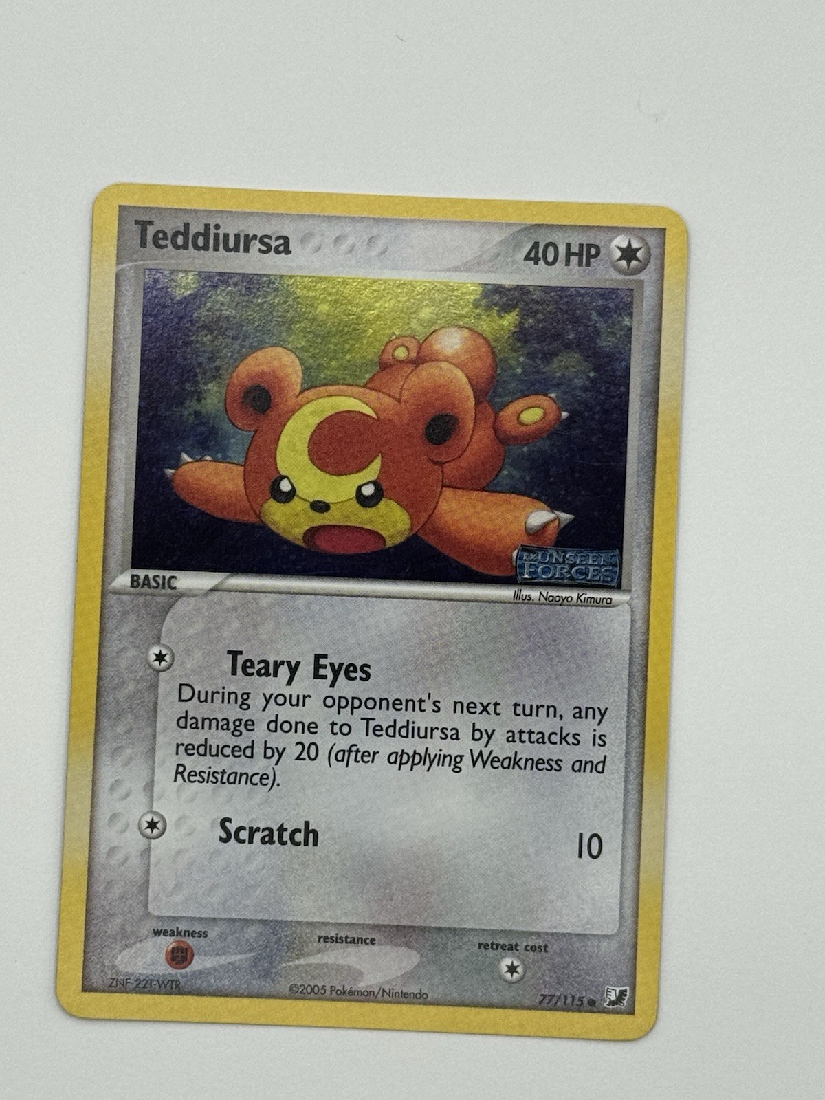 NM-Mint Teddiursa 77/115 Unseen Forces Reverse Holo