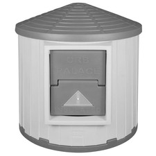 ASL Solutions Insulated Colossal Round Barn Premium Palace Dog House Gray