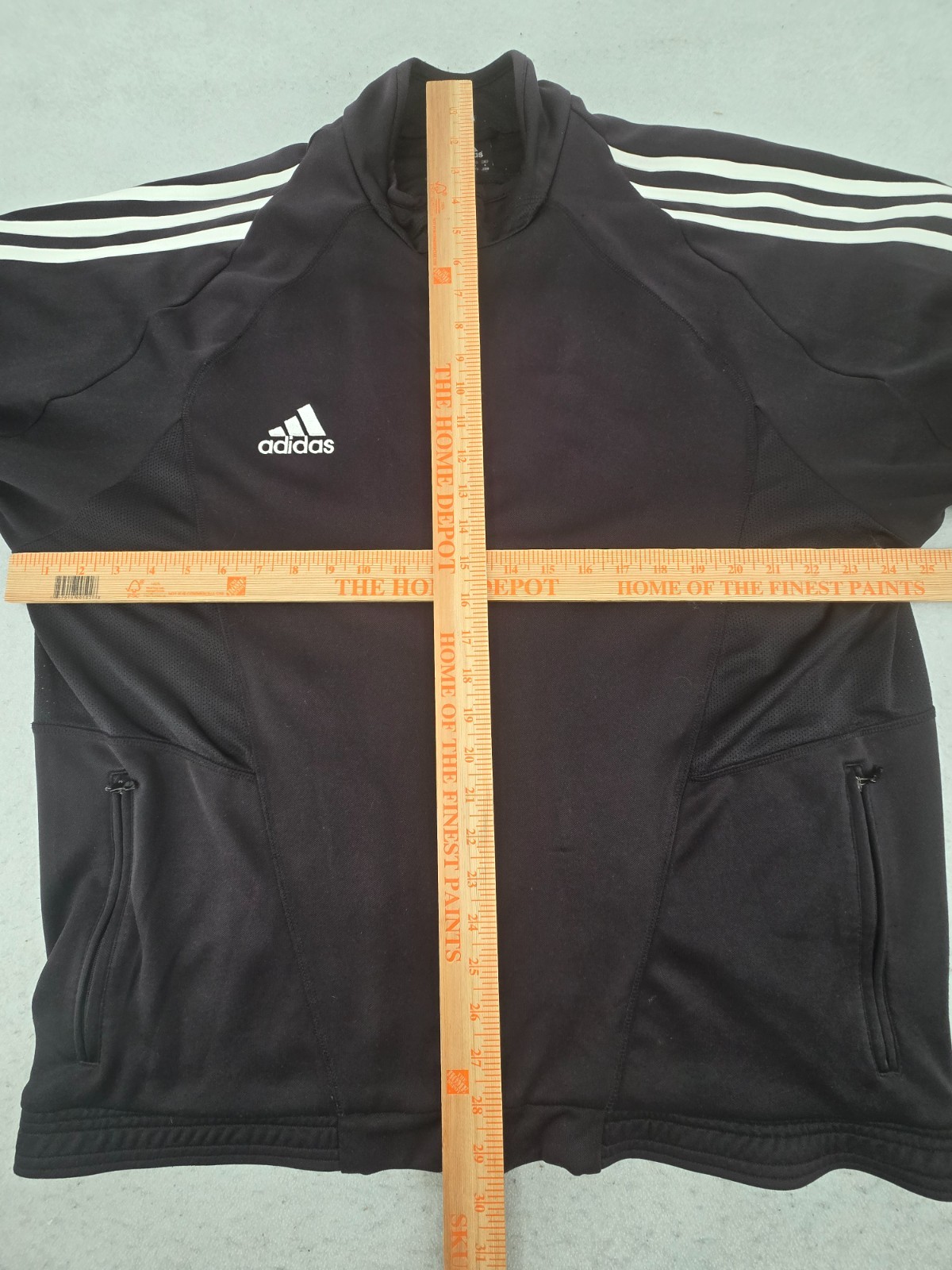 Vintage Adidas Track Jacket Large Black White Striped Full Zip Logo Mens view 5