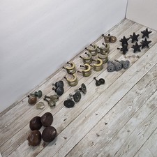 Huge Lot Of Random Cabinet/ Furniture Knobs Brass Wood Cast Iron Metal