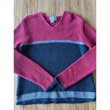 AKA Eddie Bauer Vintage Red Stripped Sweater Women's Size Medium