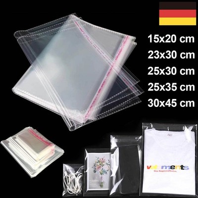 100-2000st. Klar Folienbeutel Selbstklebend Hochglanz Beutel PP Folie Tüten Poly