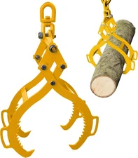32in Log Lifting Tongs,Log Grapple,Timber Claw Hook 4 Claw Timber Steel Swivel