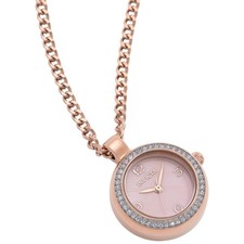 Invicta Women's Necklace Watch Mini Angel Quartz Rose Gold MOP Dial Chain 49933