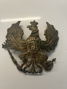Original WW1 German Prussian Pickelhaube Helmet Plate Eagle Wappen - “Koenig FR”