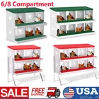 Chicken Nesting Box 6/8 Compartment 2-Tier for Laying Eggs Collection Protect