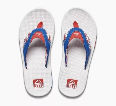 NWT Reef Fanning Men\'s Flip Flop With Bottle Opener, Patriotic Size 9 Reef Fanning Flip Flops Patriotic Red White Blue USA Bottle  main image 2