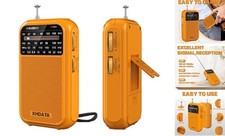 D220 Portable Radio AM FM SW Shortwave Receiver Pocket Radios, 2AA Orange