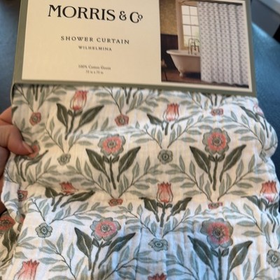 William Morris & Co. Wilhelmina Pattern Shower Curtain 100% Cotton Gauze