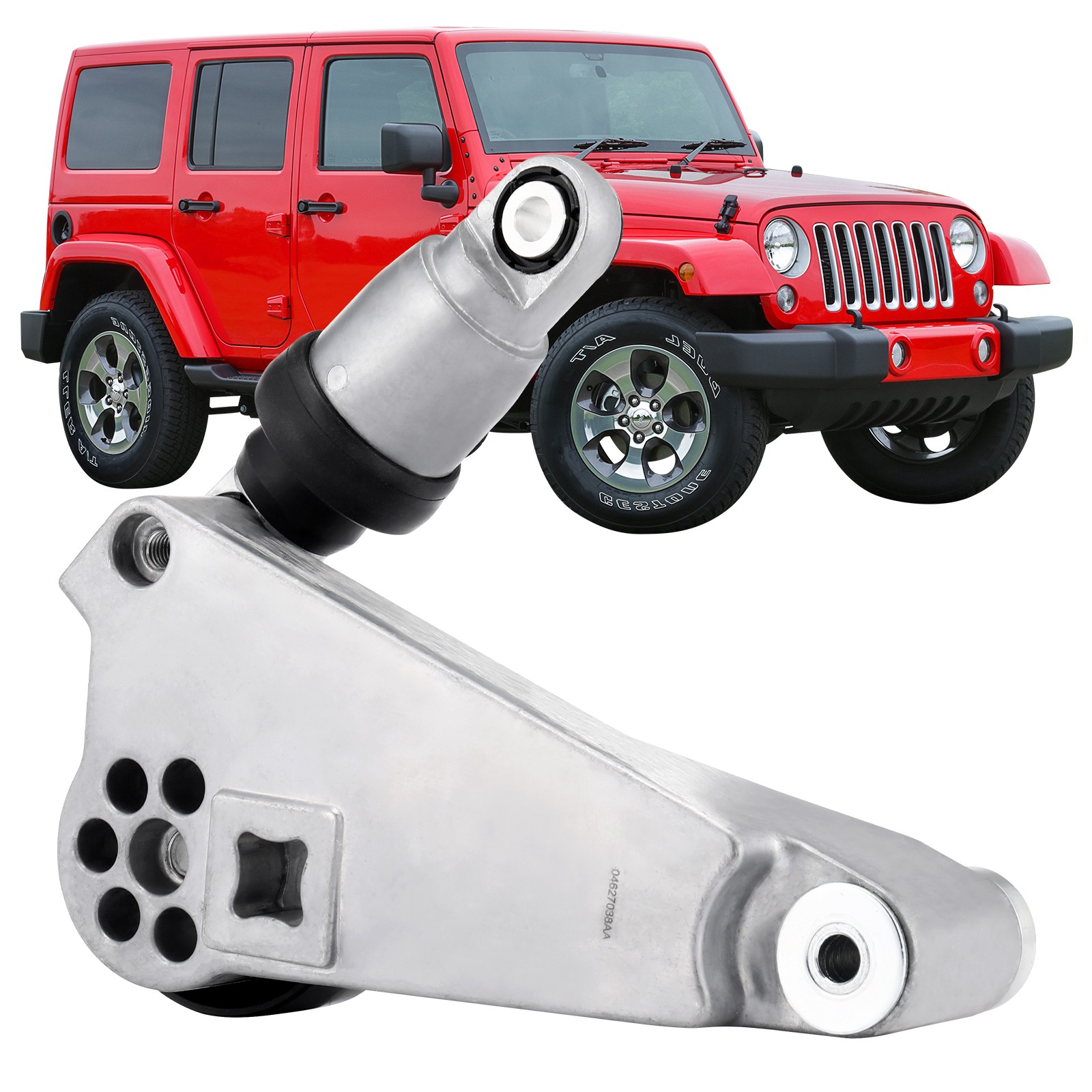 Drive Belt Tensioner w/Pulley for Jeep Wrangler JK 2012-2018 V6 3.6L DOHC Silver thumbnail 3