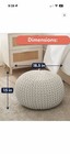 Round White Knitted Pouf Ottoman Footstool, Fully Assembled, 18.5x15 in — photo 3
