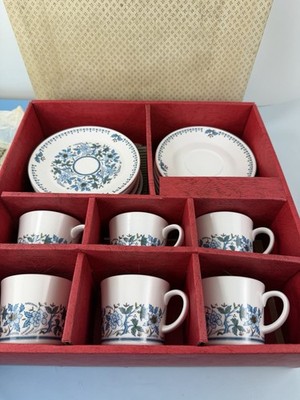 Noritake Progression Blue Moon 9022 Teeservice 18-teilig 6 Tassen Untertassen Teller verpackt