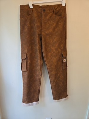 Carhartt Men's Brown Cargo Canvas Work Pants Straight Leg 36 X 31 Pockets