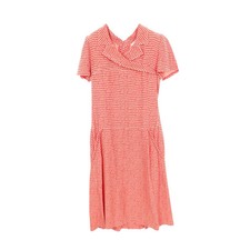 【Dress】CHANEL Coco Mark Short-Sleeved Dress Red-Brown/Beige Chanel From Japan