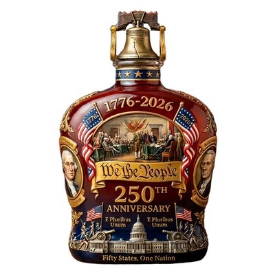 250th Anniversary Whiskey Bottle, We The People, Patriotic Decorative Gifts 2026