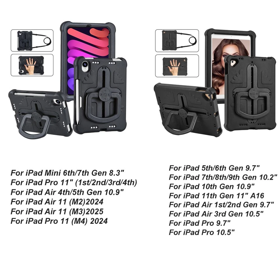 Soft EVA Rotating Stand Case Cover for iPad 9th/8th/7th/6th/5th Generation 9.7" - Image 2 of 4