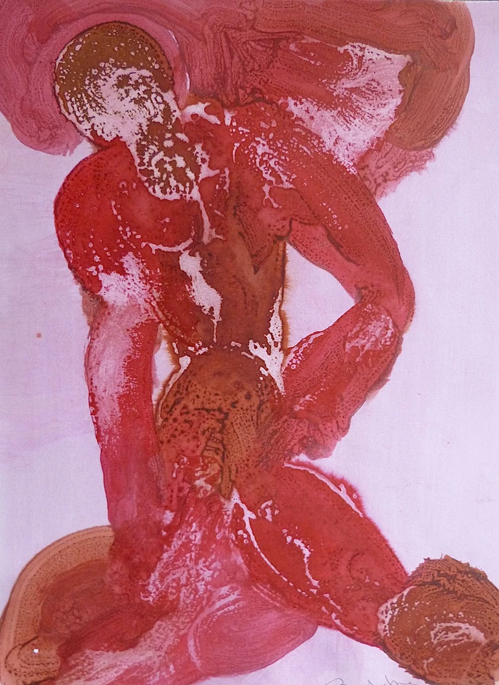 FREIER KÖRPER original-Kunst grosse Zeichnung abstrakt Malerei Aquarell BELAUBRE - Bild 1 von 1