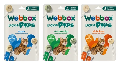 Webbox Lick-e-Pops Cat Treat Tasty Kitten Treats Chicken Tuna Catnip Lollipop