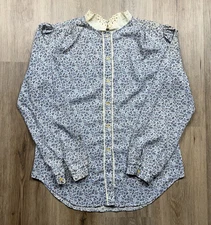 Laura Mae Women’s Vintage Floral Prairie Homestead Long Sleeve Blouse Medium