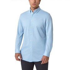Modern Ambition Men's Button-Up Sports Shirt, Blue, M