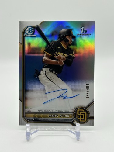 JAMES WOOD 2022 Bowman Chrome 1st Auto REFRACTOR #083/499