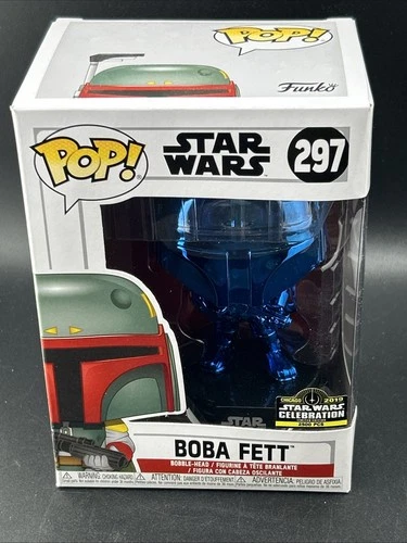 Funko Pop! Vinyl Star Wars Boba Fett Blue Chrome #297 Star Wars Celebration 2019