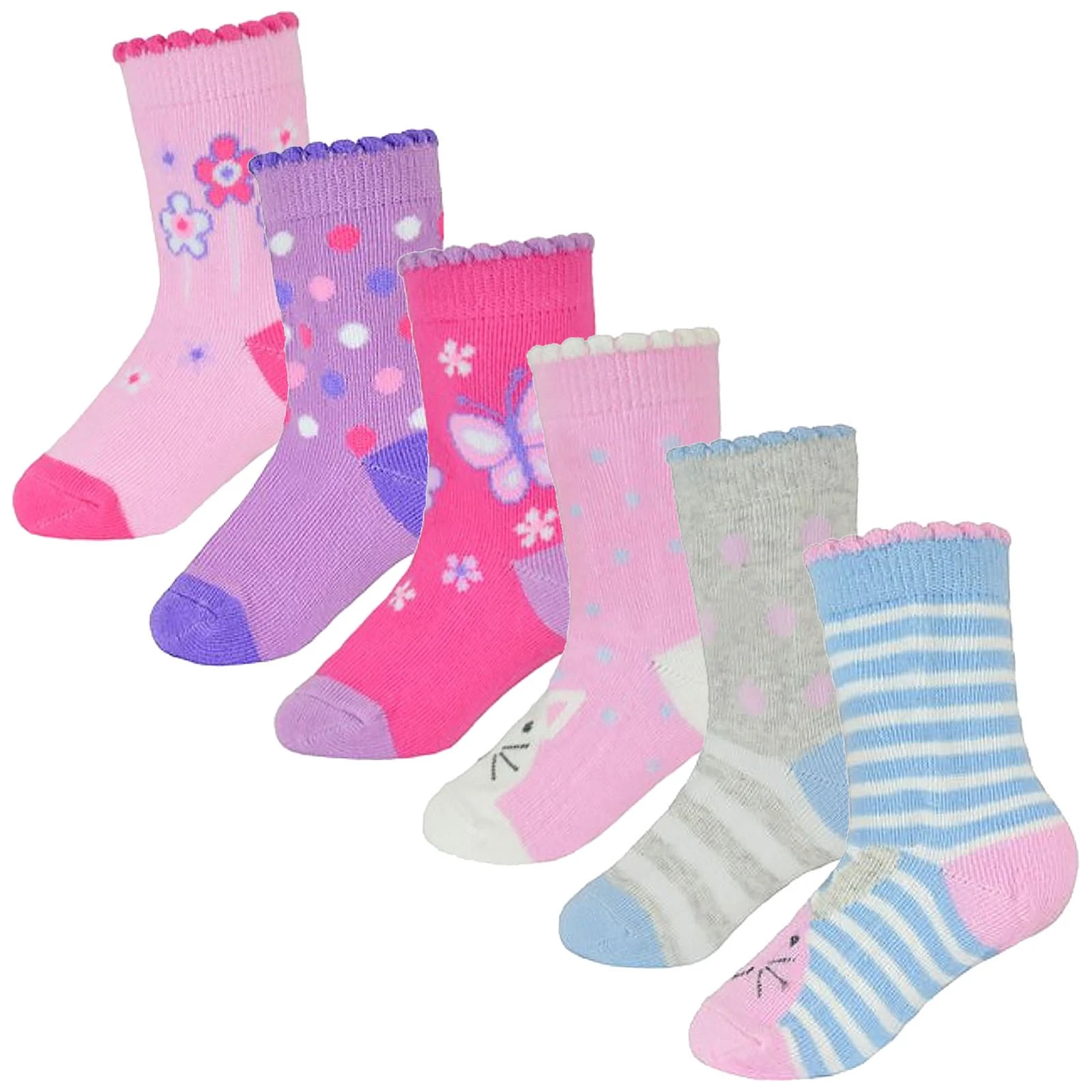 Baby Girls Butterfly and Animal Socks by Sock Snob 6 Pack Novelty Socks
Opens in a new window or tab