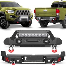 For Toyota Tacoma 2016-2023 Stubby Front Or Rear Bumper Wwinch Plate Led Lights