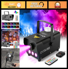 Fog Machine with LED Lights, 12 Color Effects, Perfect for Parties Events