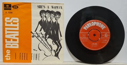 The Beatles i feel fine 1964  Vg+/Vg+ Norway 7" 45 single