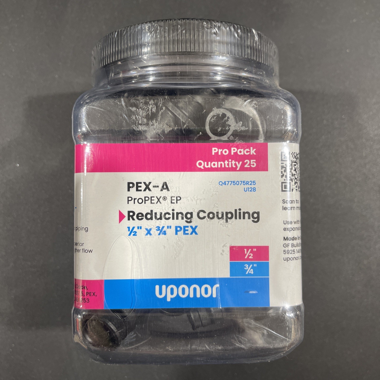 *25-Pack* ProPEX 1/2" x 3/4" PEX-A Expansion Barb Polymer Reducing Coupling
