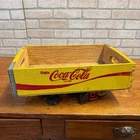 Vintage 1960s Coca Cola Red & Yellow Soda Box Crate Carrier