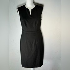 The Limited Black Midi Sheath Dress with V-Notch - Little Black Dress size 4