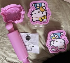 Hello Kitty Cookie Cutters Rolling Pin For Kids Play. Never Used