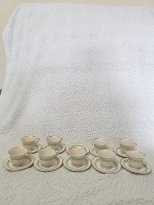 #ad Vintage Old Ivory Syracuse China OPCO Greenwood 9 Cups 10 Plates Tea Set $179.99