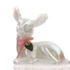 Vintage Fenton Art Glass Pearly Sentiments Mother of Pearl Deer Figurine 3 1/2"