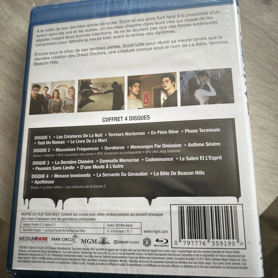 TEEN WOLF COMPLETE SERIES 5 Blu Ray 5th Fifth Season Five French import 4 discs - Image 3 of 4