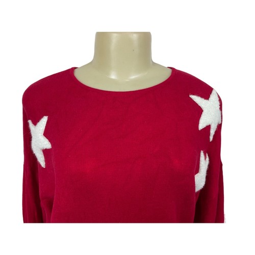 Zara Youth Girl's Red Long Sleeve Sweater Star Print Sz 13-14 Y - Picture 5 of 8
