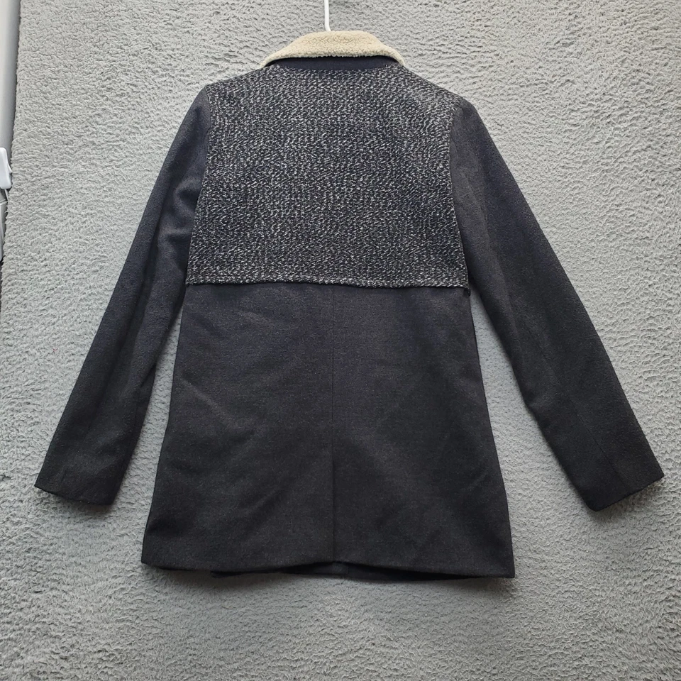 Cherokee Coat Youth XL Gray Sherpa Lined Wool Long Sleeve Pocket Cliffside Zip - Image 2 of 4