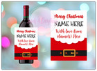 Personalised Merry Christmas Wine Bottle Sticker Label Gift Santa Novelty D9