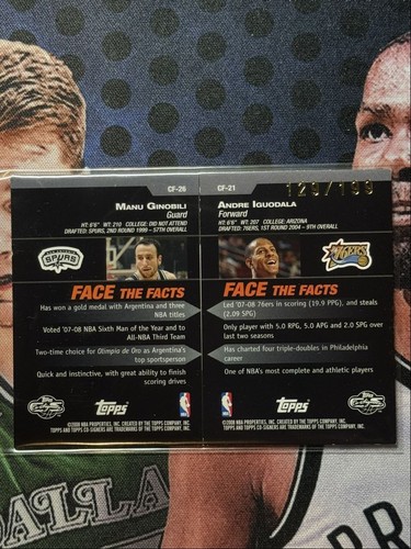 2008-09 Topps Co-Signers Changing Faces Gold Andre Iguodala 129/199 Philadelphia - Picture 2 of 2