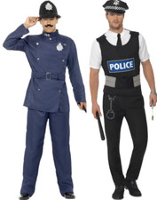 Mens Fever Cop Police Policeman Uniform Fancy Dress Costume Adult New