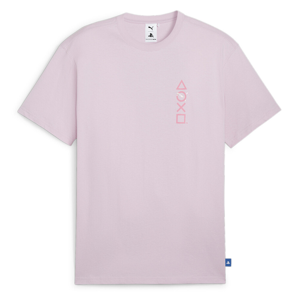 Футболка с круглым вырезом и коротким рукавом с логотипом Puma Elevated X Ps Мужские розовые повседневные топы 624