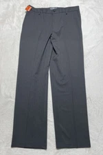Dockers Pants Mens Size 34x32 Gray Pinstripe Flat Front Advantage 365 Khaki