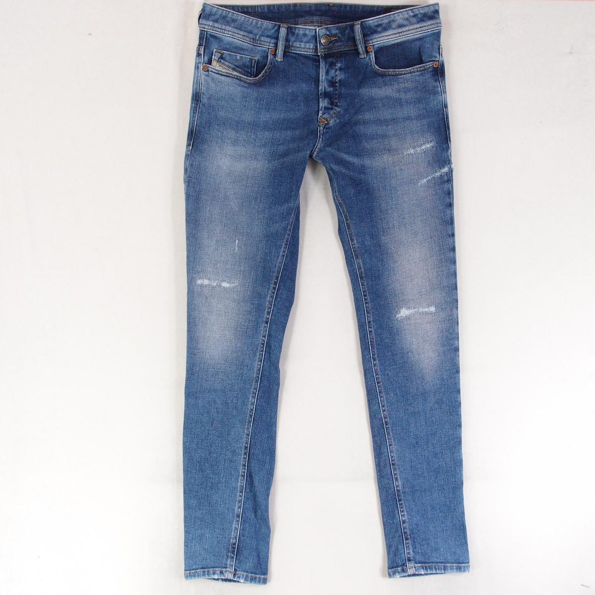 Mens Diesel SLEENKER 009PN Stretch Slim Skinny Blue Jeans W32 W33 L30