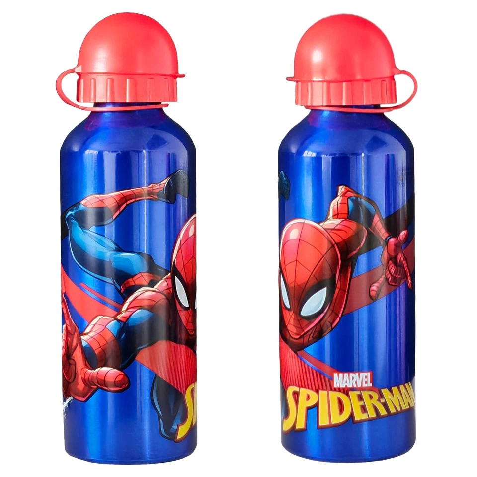 Spider-Man Aluminium Bottle Water Drinks Children Back to School Blue - Image 2 of 3